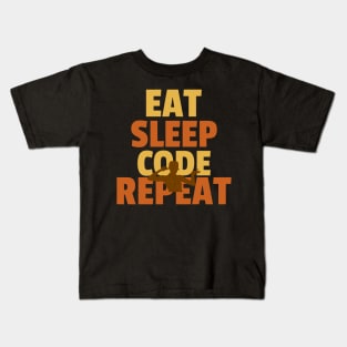 Eat Sleep Code Repeat Kids T-Shirt